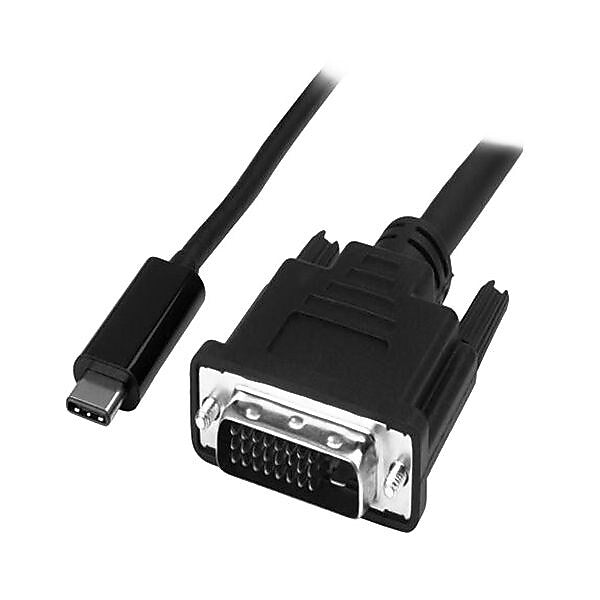 StarTech.com® USB-C to DVI-D Male/Male Adapter Cable, 1 m, Black (CDP2DVIMM1MB)