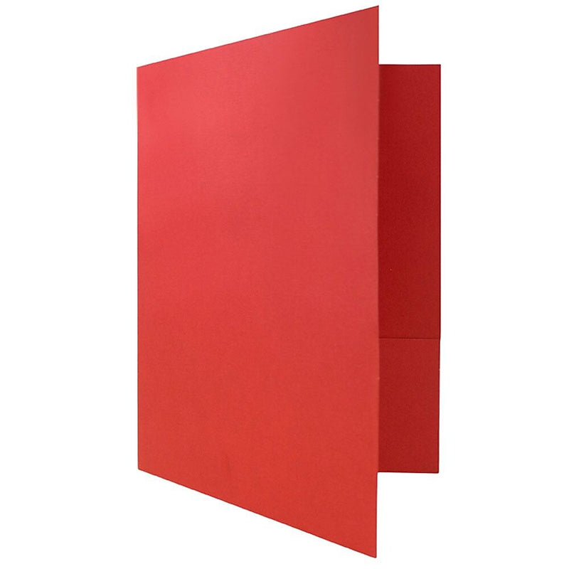 JAM Paper 2-Pocket Textured Linen Business Folders, Red, 25/Pack (386LREA)