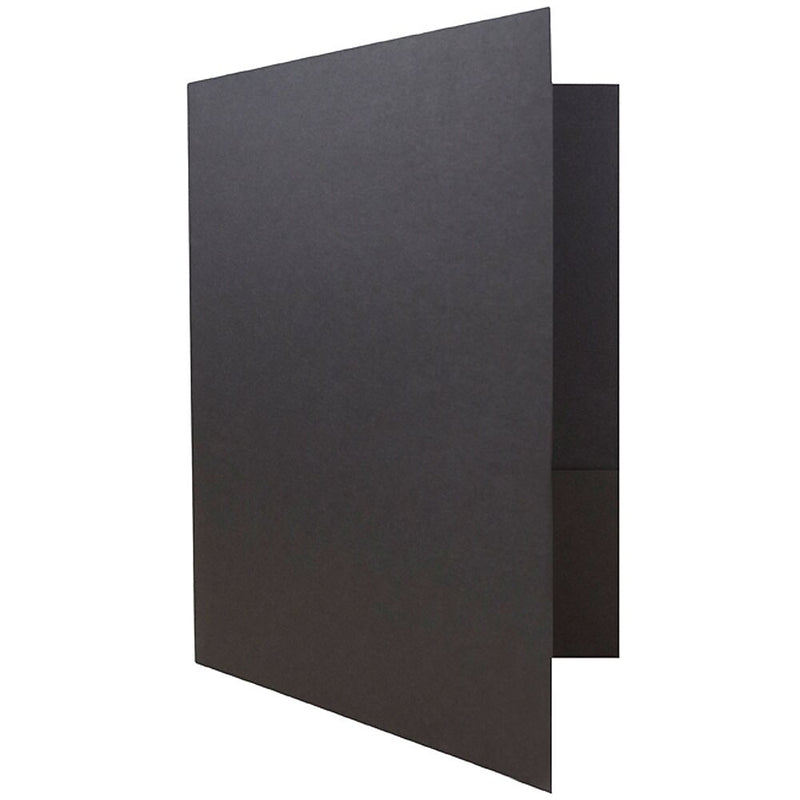 JAM Paper 2-Pocket Linen Portfolio Folder, Black, 6/Pack (99594d)
