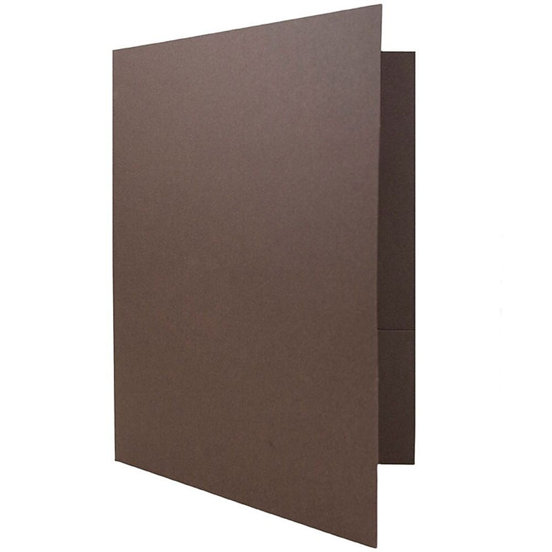 JAM Paper Linen 2-Pocket Presentation Folder, Chocolate Brown, 100/Carton (386LBRB)