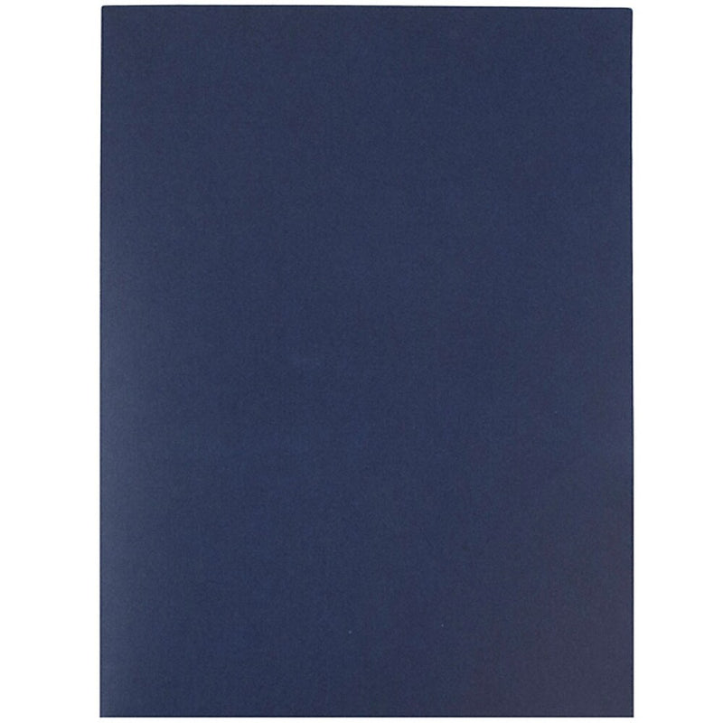 JAM Paper 2-Pocket Textured Linen Business Folders, Navy Blue, 25/Pack (386LNAA)