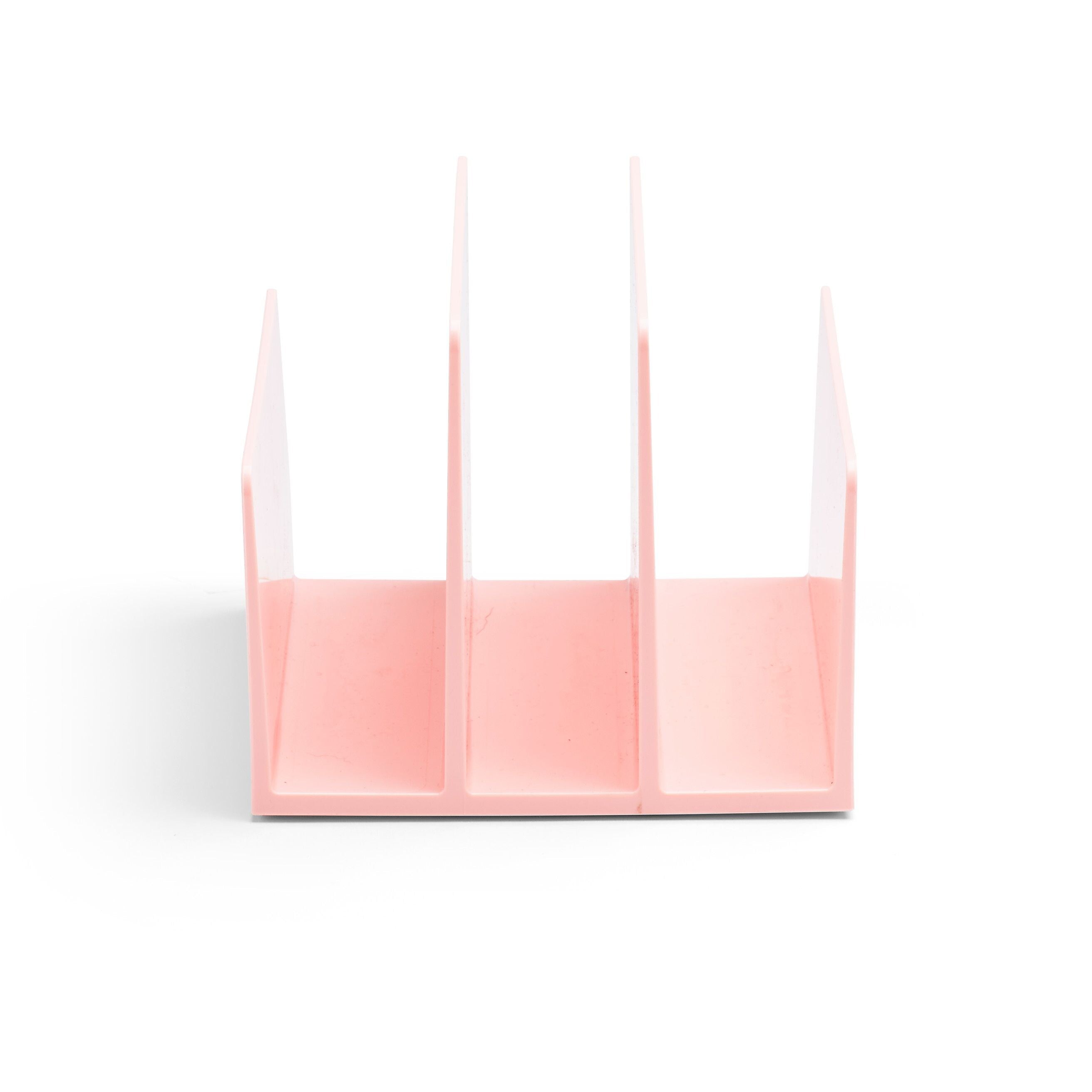 Poppin Fin 3 Compartment Plastic File Organizer, Blush (104438)