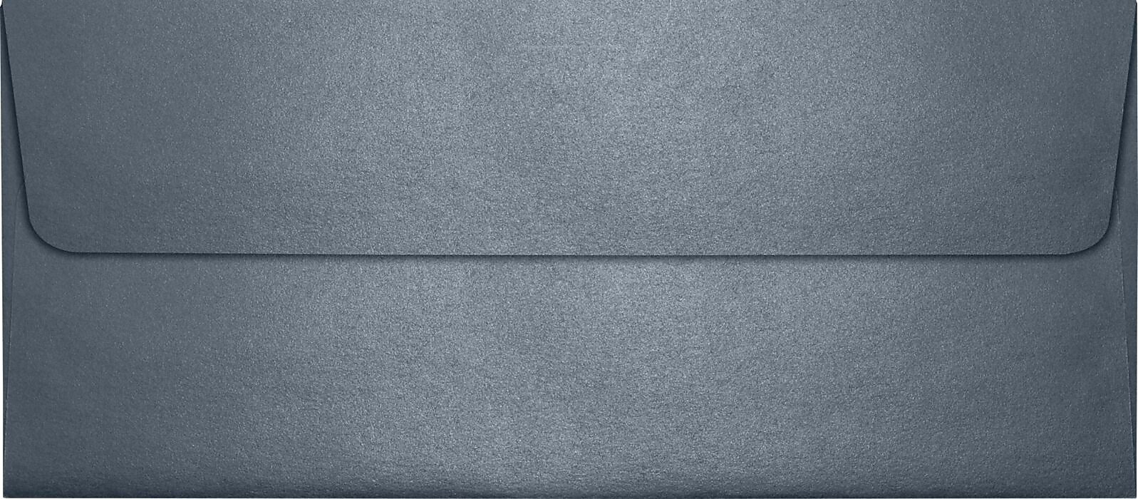 LUX 4 1/8" x 9 1/2" #10 80lbs. Square Flap Envelopes, Anthracite Metallic Gray, 50/Pack