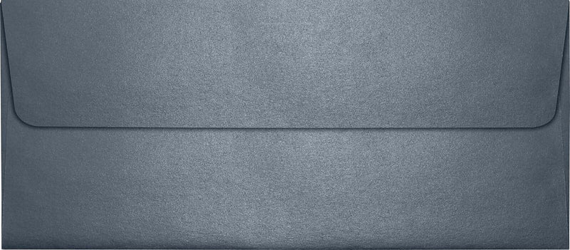 LUX 4 1/8" x 9 1/2" #10 80lbs. Square Flap Envelopes, Anthracite Metallic Gray, 50/Pack