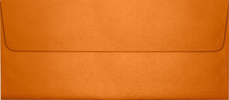 LUX 80lbs. 4 1/8" x 9 1/2" #10 Square Flap Envelopes, Flame Metallic Orange, 500/BX