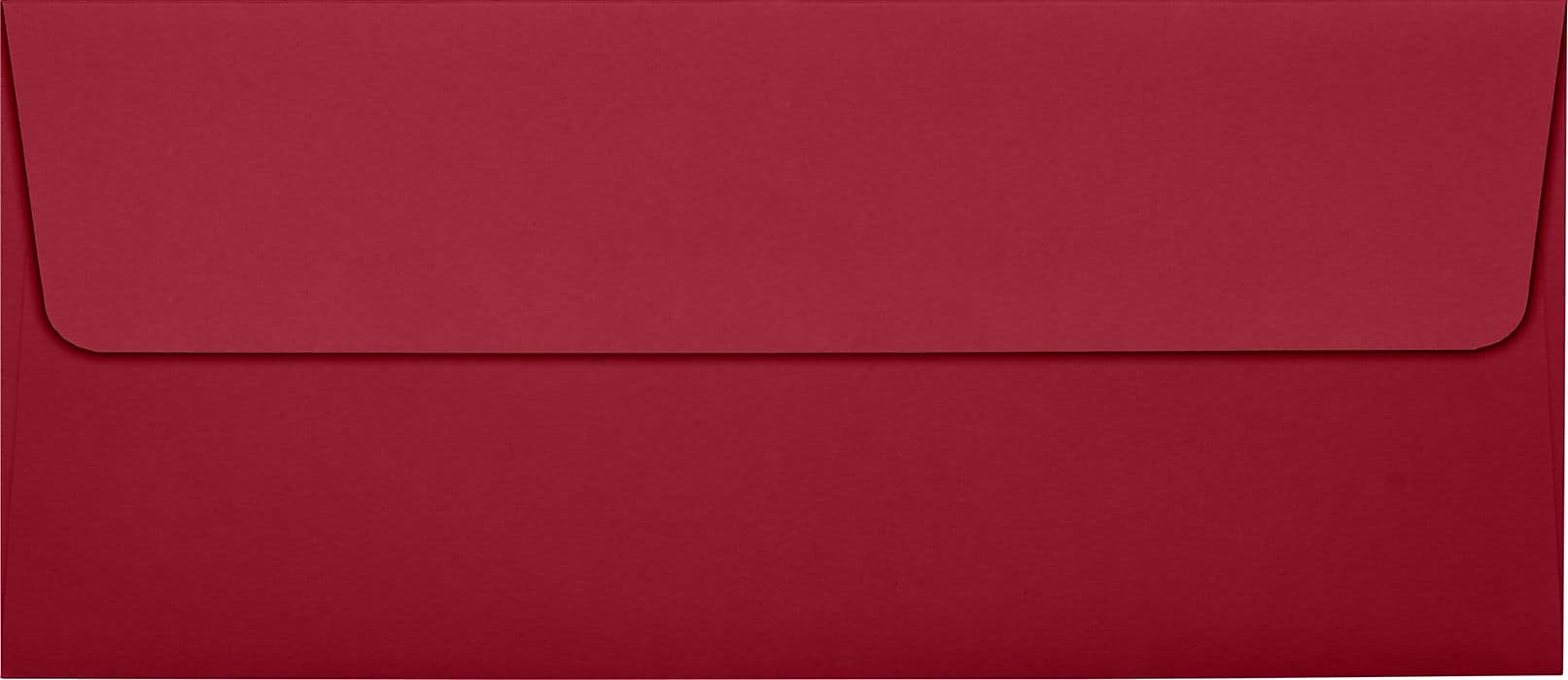 LUX 4 1/8" x 9 1/2" #10 70lbs. Square Flap Envelopes, Garnet Red, 50/Pack
