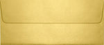 LUX 4 1/8" x 9 1/2" #10 80lbs. Square Flap Envelopes W/Glue Closure, Gold Metallic