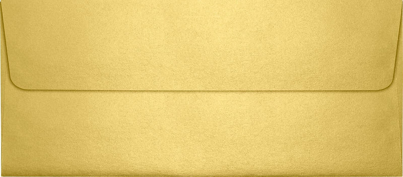 LUX 80lbs. 4 1/8" x 9 1/2" #10 Square Flap Envelopes, Gold Metallic, 1000/BX