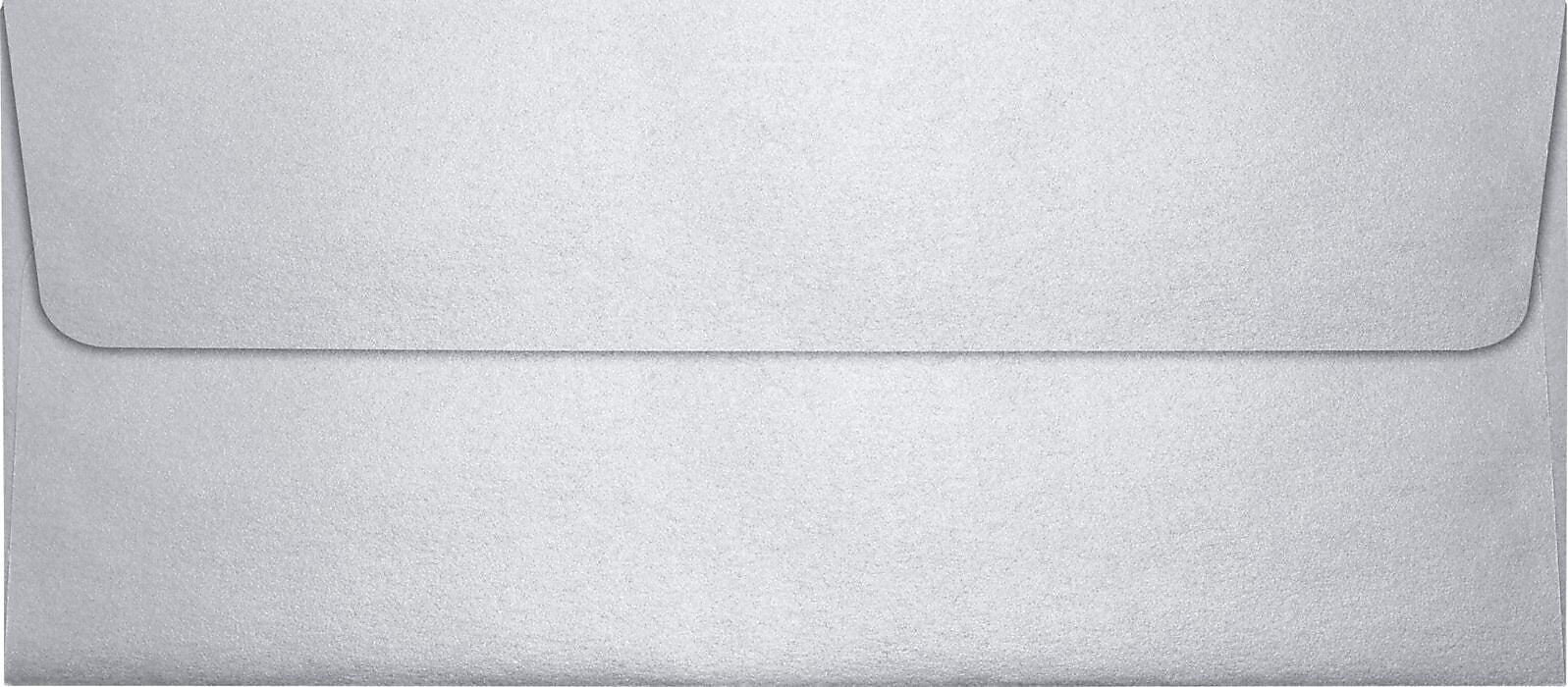 LUX 4 1/8" x 9 1/2" #10 80lbs. Square Flap Envelopes, Silver Metallic, 50/Pack