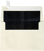 LUX A4 Foil Lined Invitation Envelopes (4 1/4 x 6 1/4) 50/Box, Natural w/Black LUX Lining (FLNT4872-02-50)