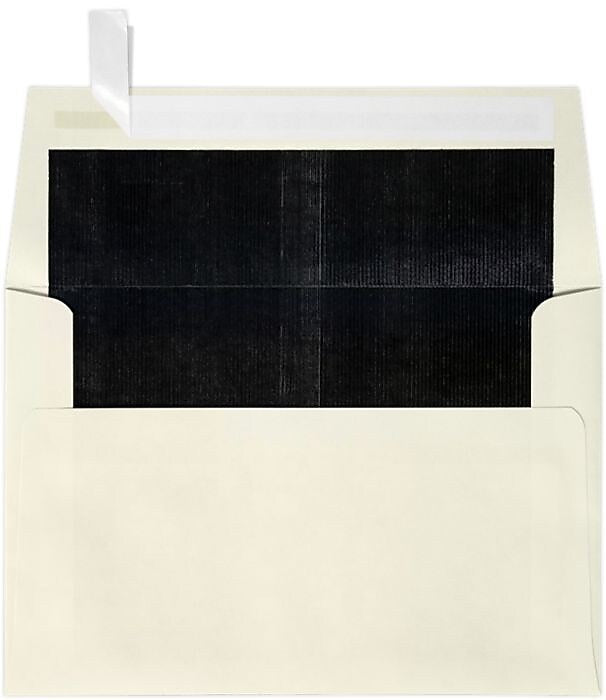 LUX A4 Foil Lined Invitation Envelopes (4 1/4 x 6 1/4) 50/Box, Natural w/Black LUX Lining (FLNT4872-02-50)
