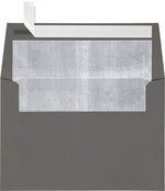 LUX A4 Foil Lined Invitation Envelopes (4 1/4 x 6 1/4) 50/Box, Smoke w/Silver LUX Lining (FLSM4872-03-50)