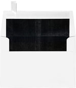 LUX A4 Foil Lined Invitation Envelopes (4 1/4 x 6 1/4) 50/Box, White w/Black LUX Lining (FLWH4872-02-50)