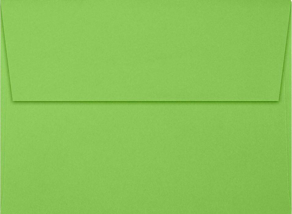 LUX 5 1/4" x 7 1/4" A7 Invitation Envelopes W/Peel & Press, Limelight Green, 250/BX