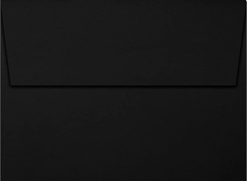 LUX 5 1/4" x 7 1/4" 80lbs. A7 Invitation Envelopes W/Peel & Press, Midnight Black