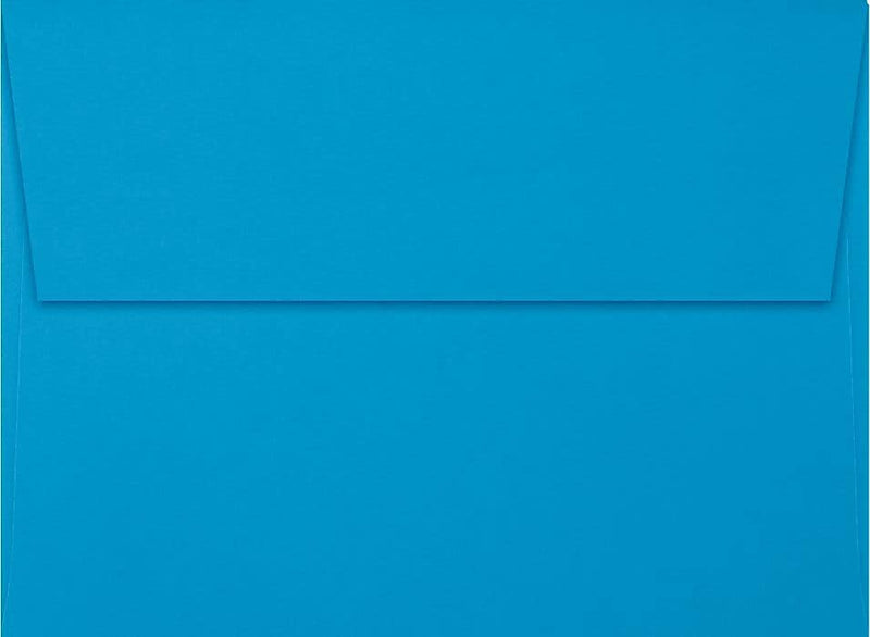 LUX 5 1/4" x 7 1/4" A7 Invitation Envelopes W/Peel & Press, Pool Blue, 250/BX