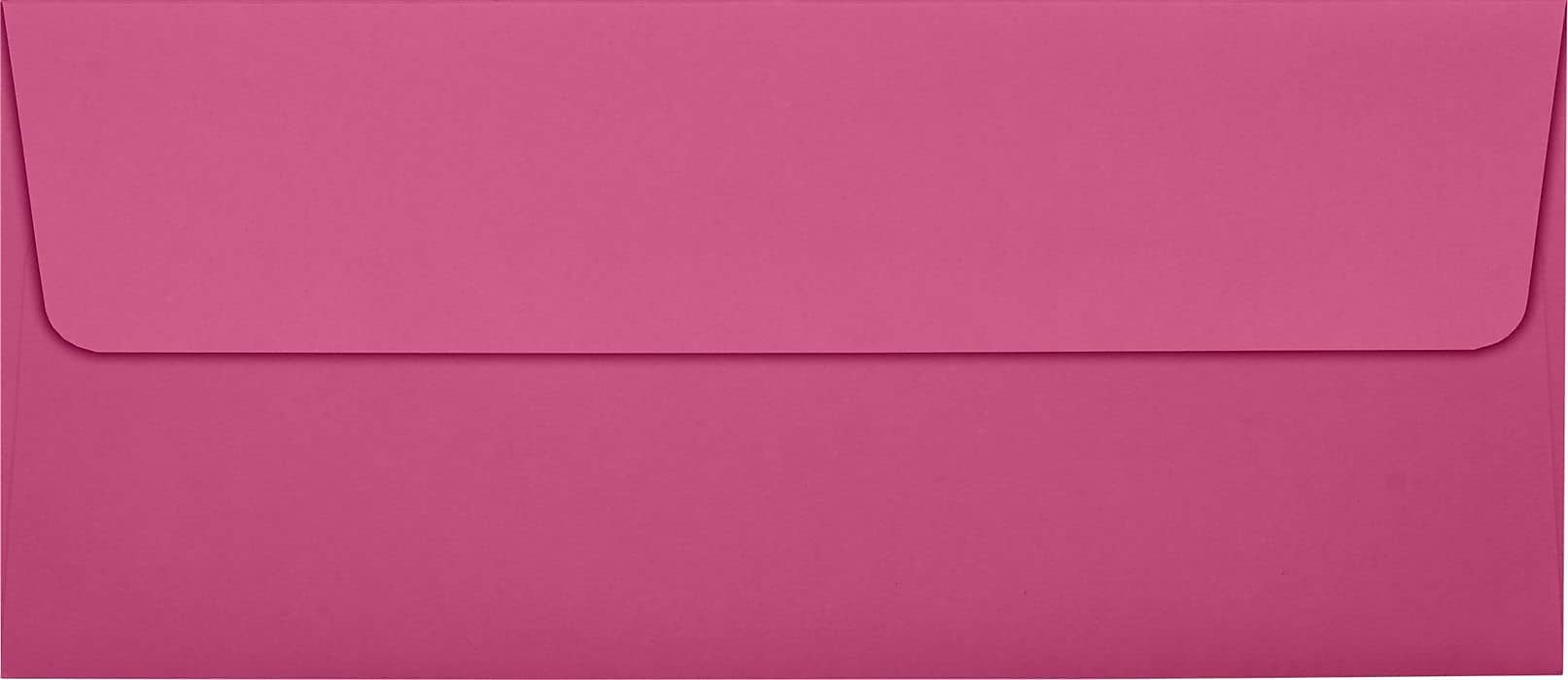 LUX 70lbs. 4 1/8" x 9 1/2" #10 Business Envelopes W/Peel & Press, Magenta Pink, 250/BX