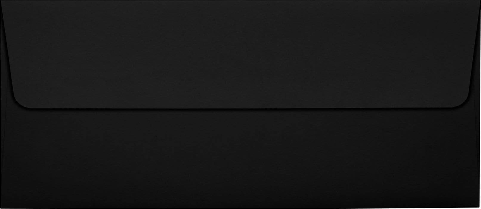 LUX 80lbs. 4 1/8" x 9 1/2" #10 Square Flap Envelopes, Midnight Black, 250/BX