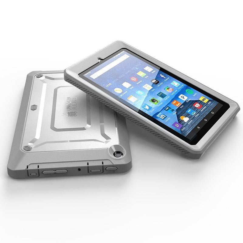 SUPCASECase Unicorn Beetle Pro Series Rugged Case with Screen Protector for Amazon Fire 7 5th Gen, White (S-FIRE7-UBP-WH)