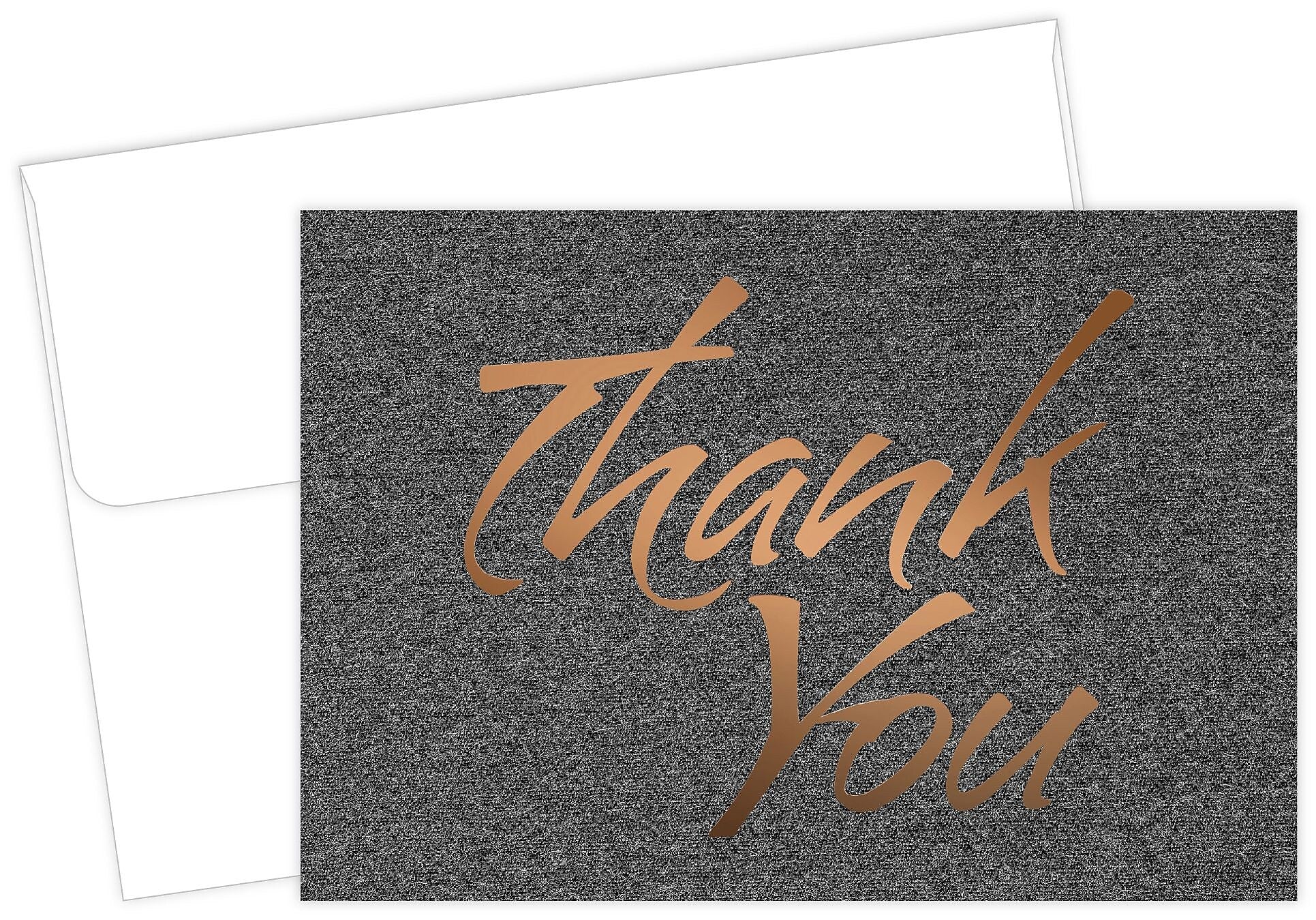 Great Papers Suit Matte Personal Thank You Notecards, Copper/Black, 50/Pack (2015124)