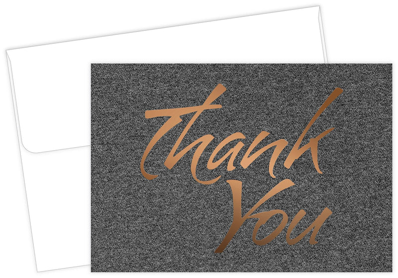 Great Papers Suit Matte Personal Thank You Notecards, Copper/Black, 50/Pack (2015124)