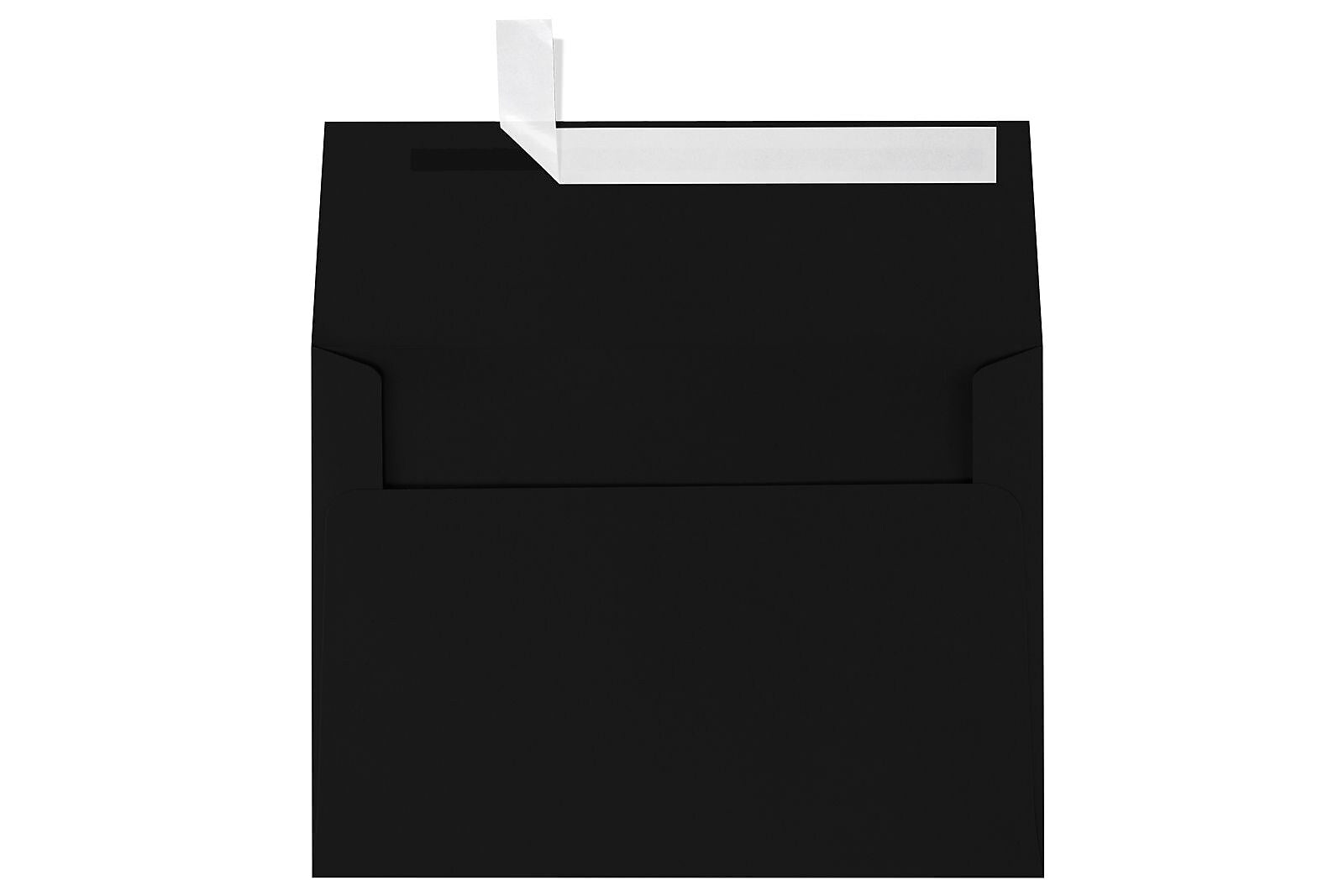 LUX 5 1/4" x 7 1/4" 80lbs. A7 Invitation Envelopes W/Peel & Press, Midnight Black