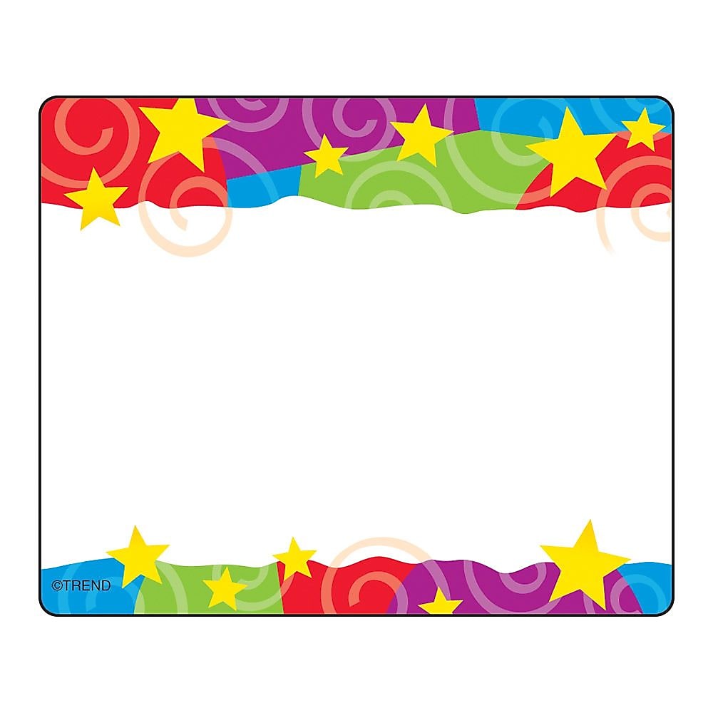 Trend Enterprises® Pre Kindergarten - 9th Grades Name Tag, Stars n Swirls