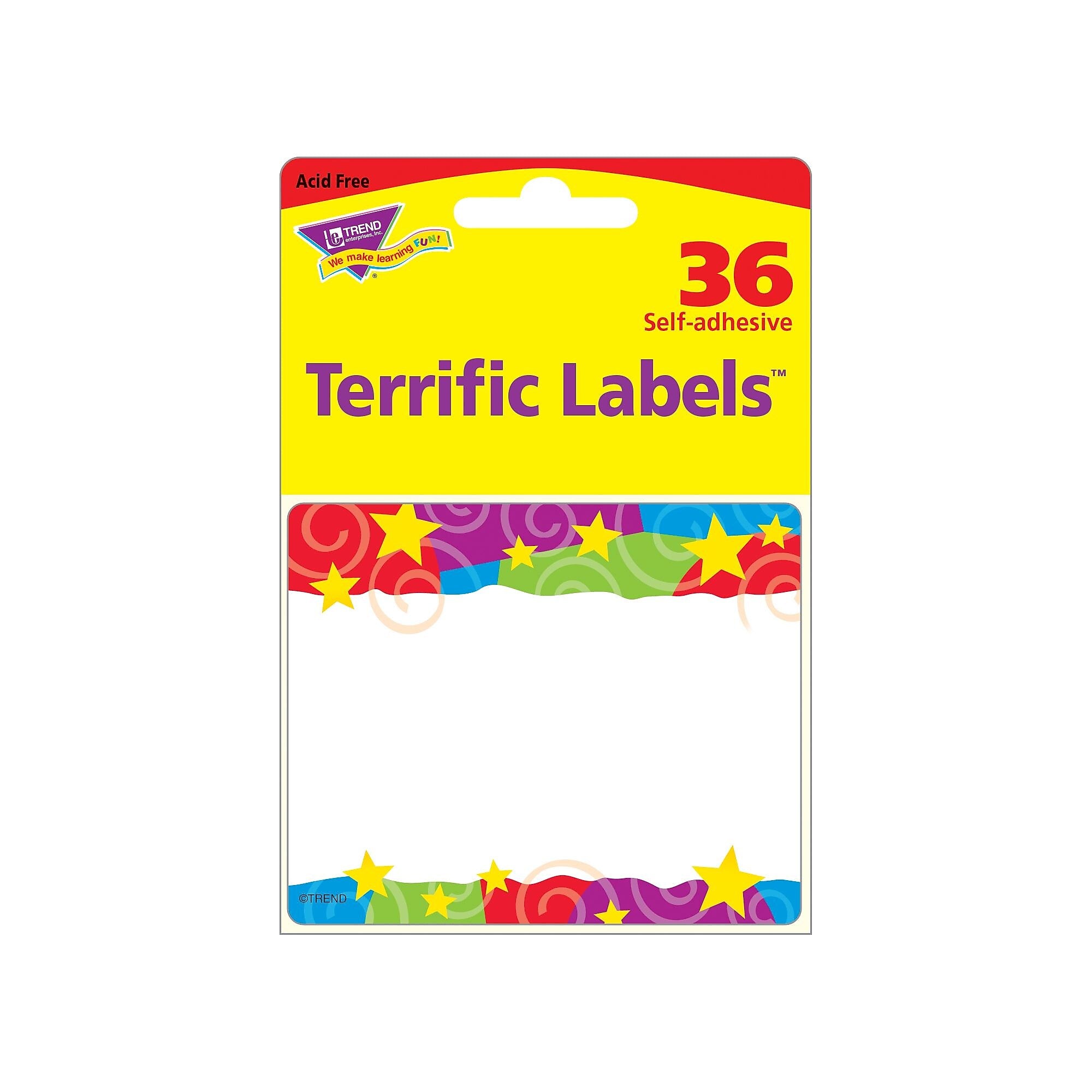 Trend Enterprises® Pre Kindergarten - 9th Grades Name Tag, Stars n Swirls