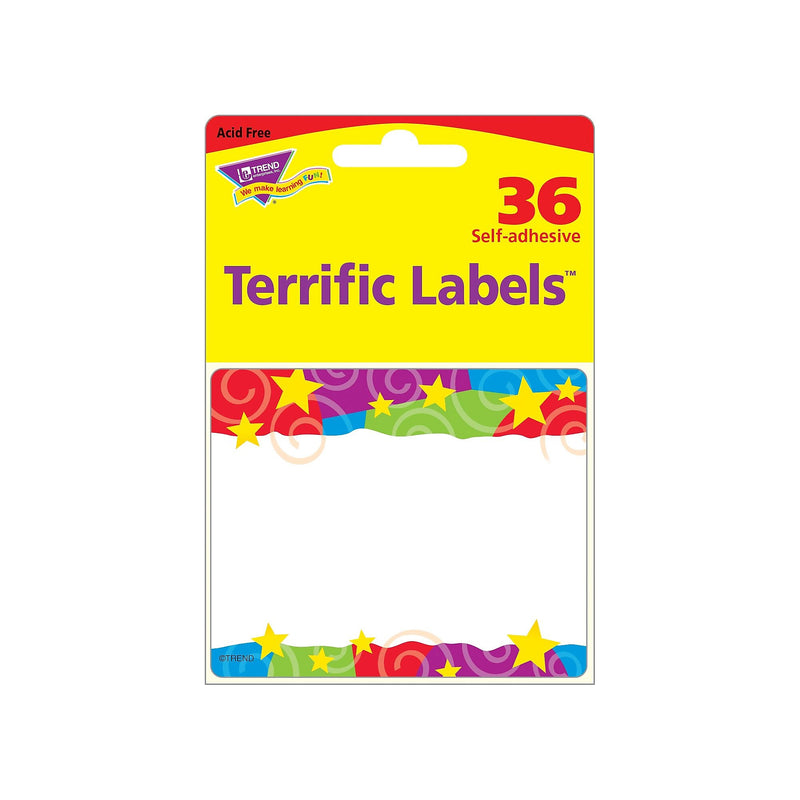 Trend Enterprises® Pre Kindergarten - 9th Grades Name Tag, Stars n Swirls
