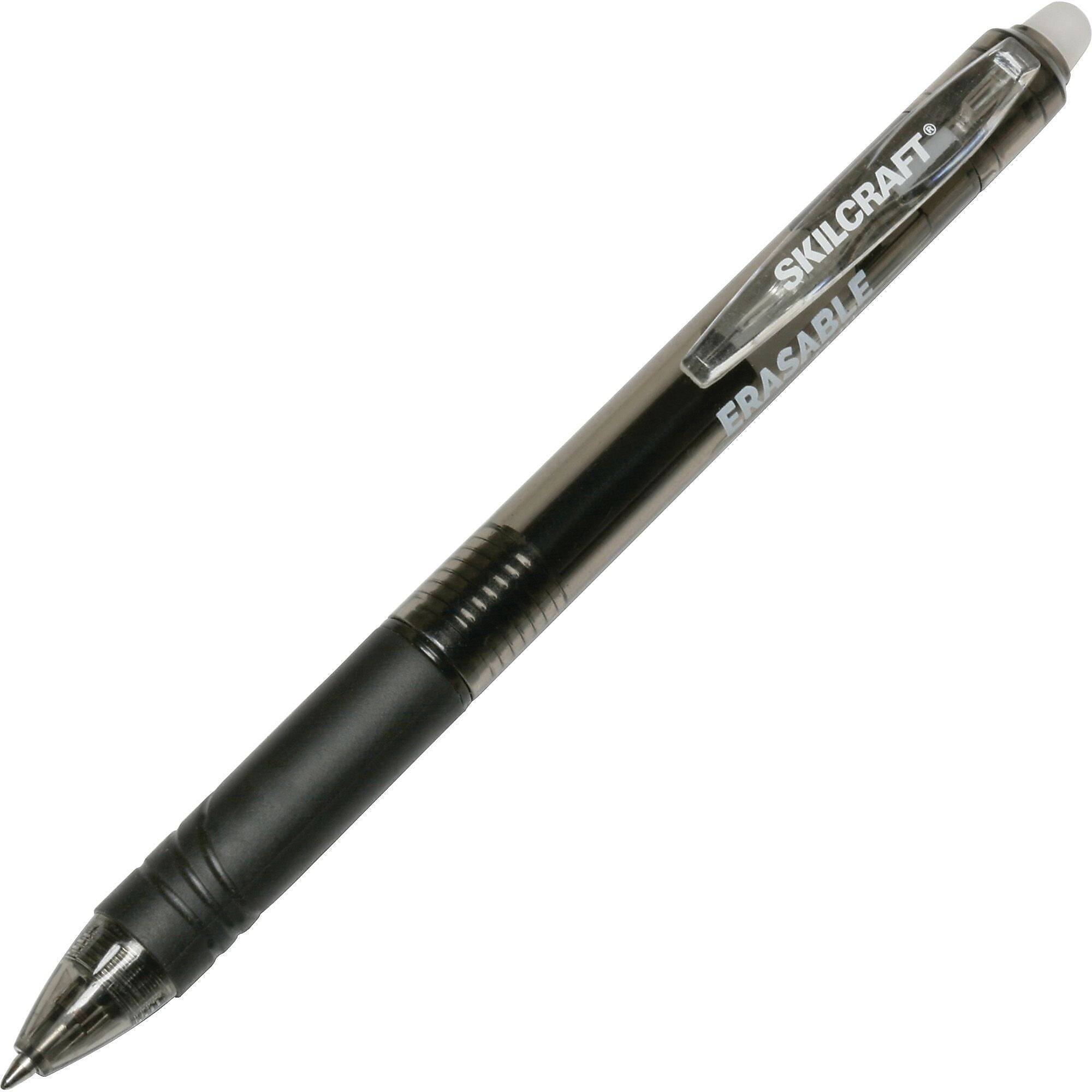 AbilityOne SKILCRAFT Recycled Retractable Gel Pen, 0.7 mm Point Size, Black Gel, based Ink, Transparent Barrel, Dozen