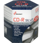 AbilityOne SKILCRAFT CD Recordable Media, CD, R, 52x, 700 MB, 120mm, Thermal Printable, 1.33 Hr Maximum Recording Time, 100 Pk