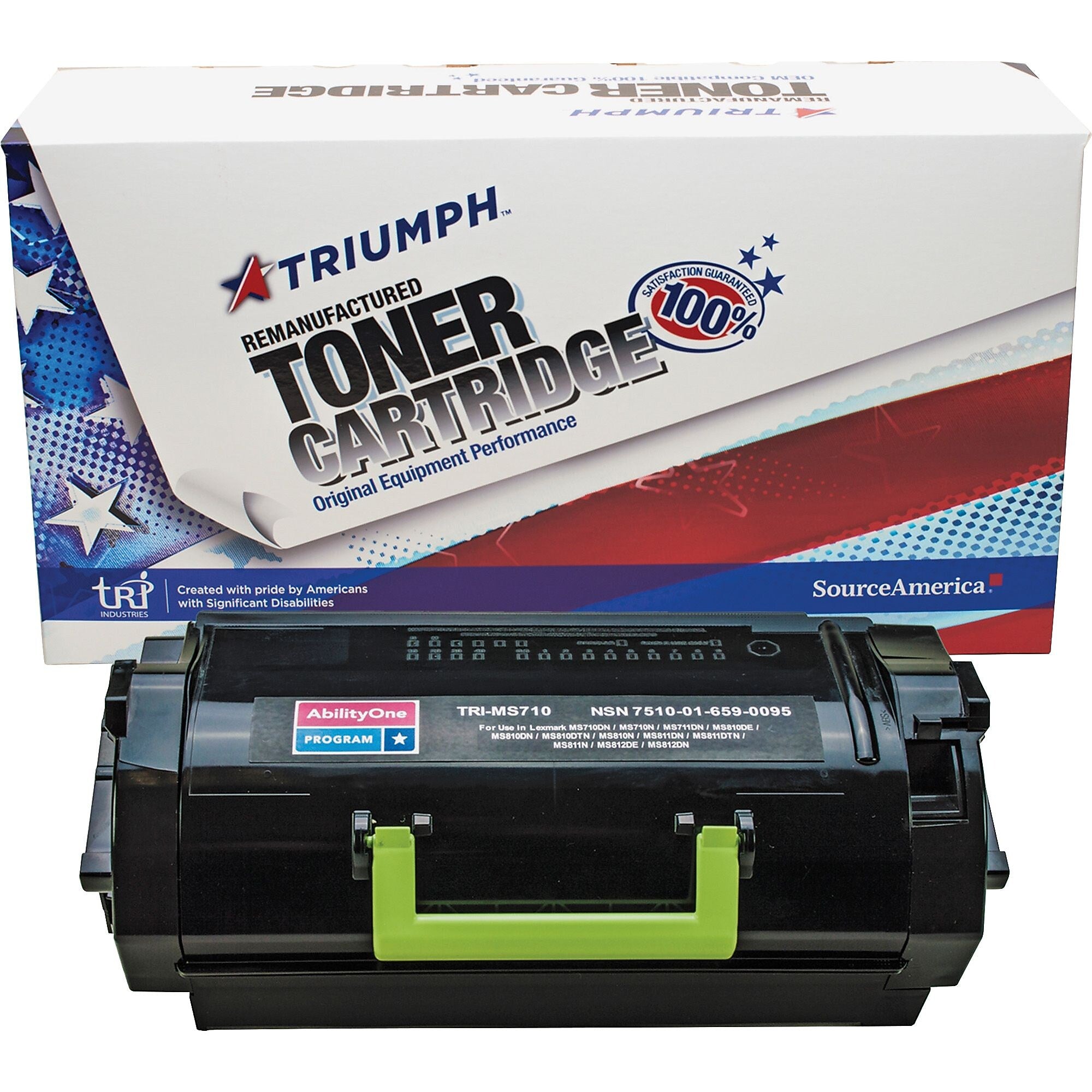 AbilityOne SKILCRAFT Reman Toner Cartridge, Alternative for Lexmark 521HL (52D1H0L), Black, Laser, High Yield, 25000 Pages