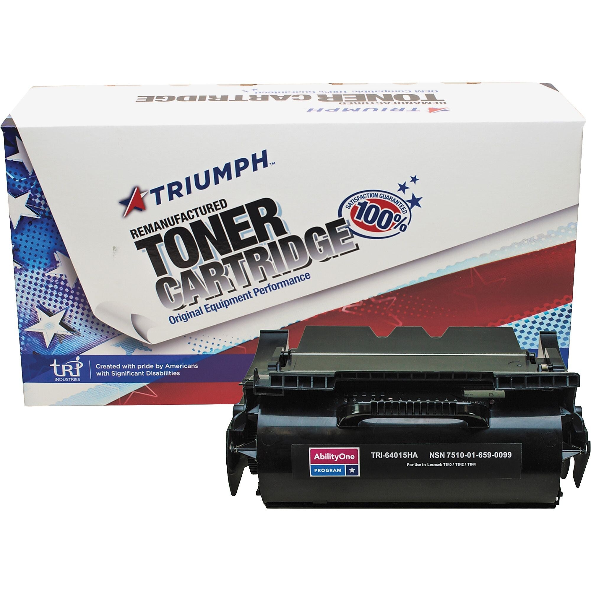AbilityOne SKILCRAFT Remanufactured Toner Cartridge, Alternative for Lexmark (64015HA), Black, Laser, High Yield, 21000 Pages