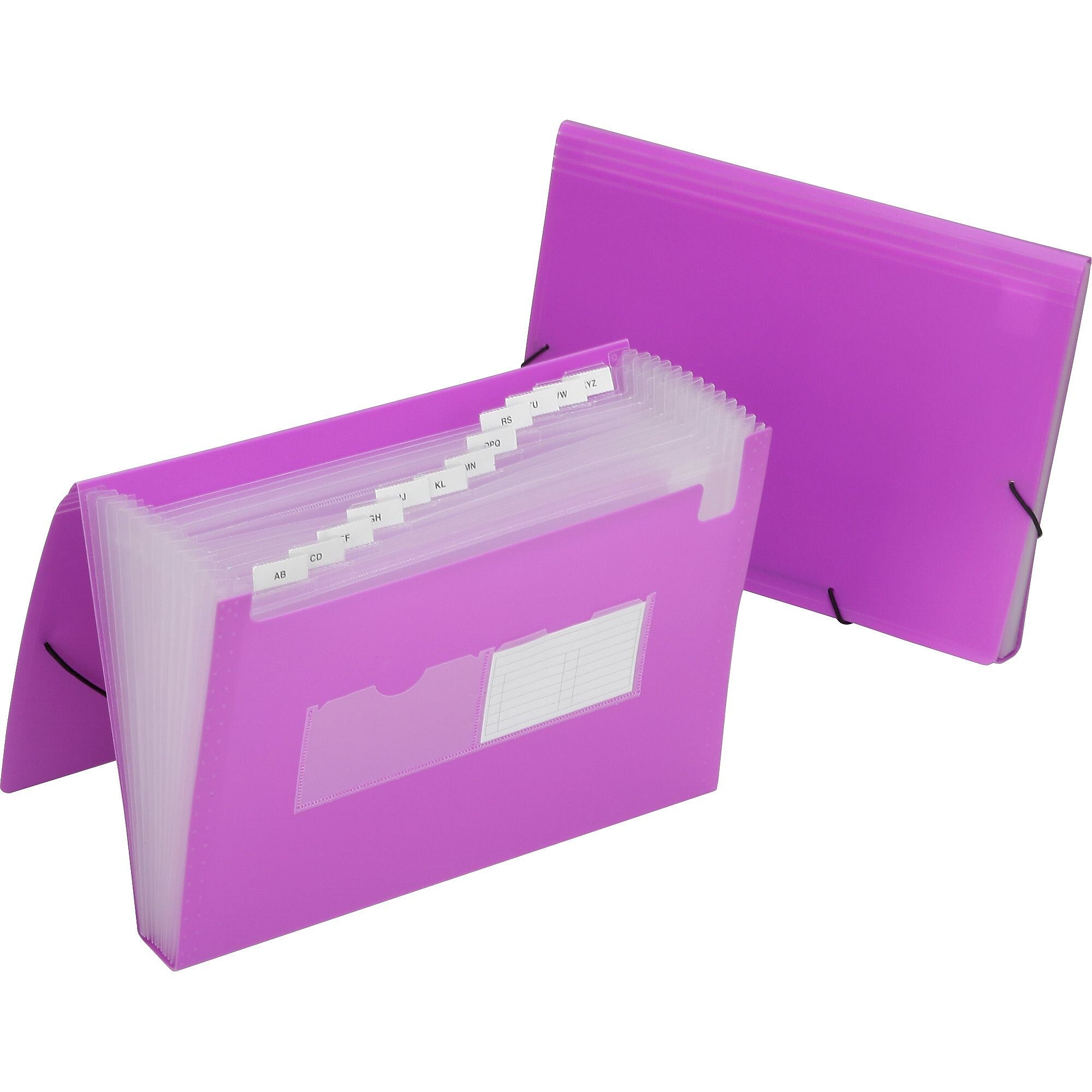 AbilityOne SKILCRAFT 12-tab Poly Expanding File Folder, Letter, 8 1/2" x 11" Sheet Size, Poly, Purple, 12/Box