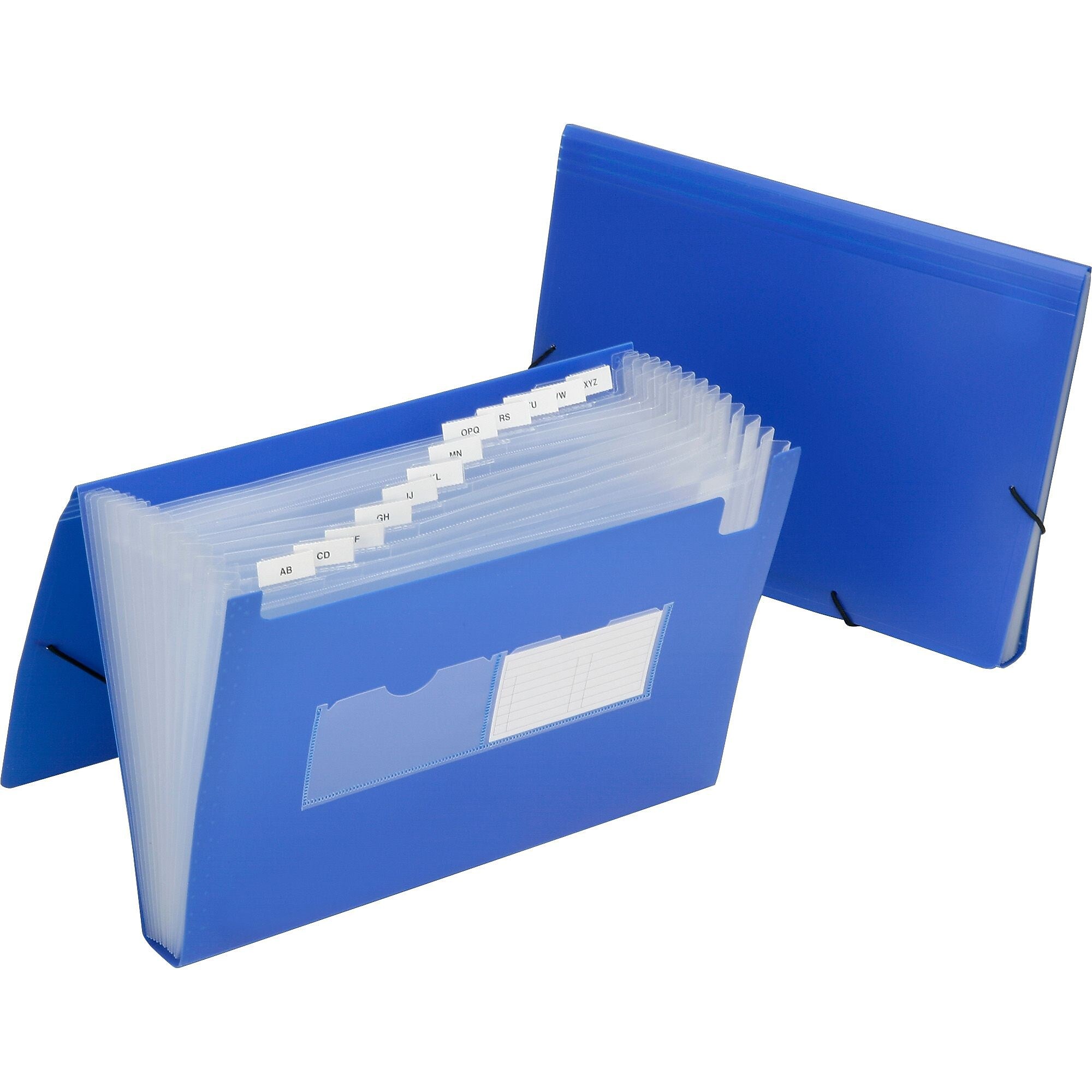 AbilityOne SKILCRAFT 12-tab Poly Expanding File Folder, Letter, 8 1/2" x 11" Sheet Size, Poly, Blue, 12/Box
