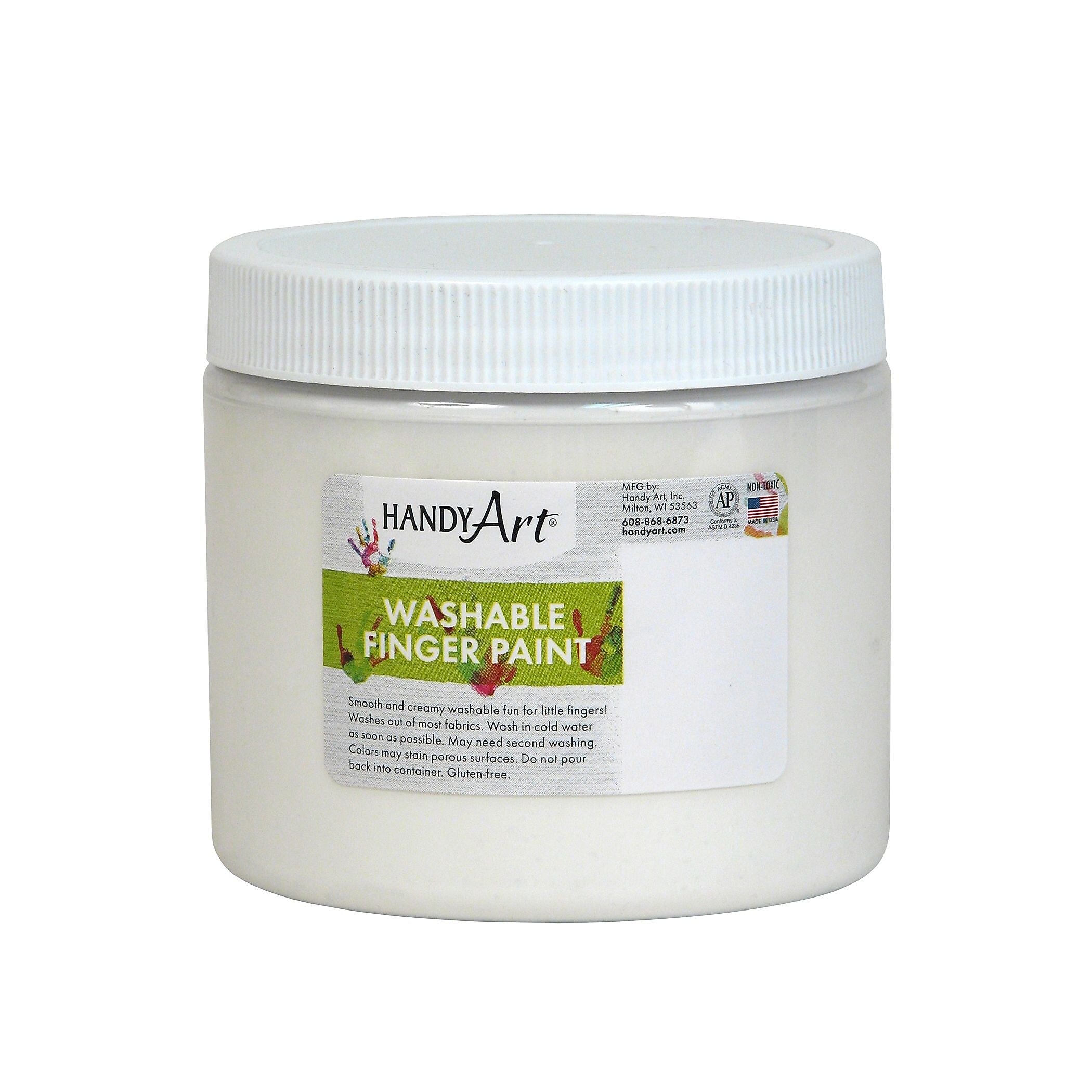 Handy Art Washable Finger Paint, White, 16 oz. (RPC241005)