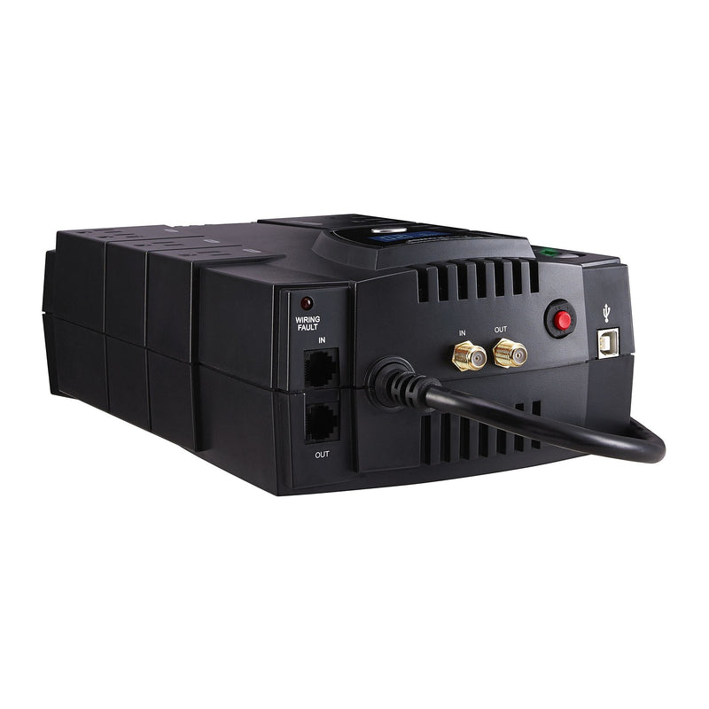 CyberPower Intelligent LCD UPS Series 825VA Battery Backup UPS, 8-Outlets, Black (T14237)