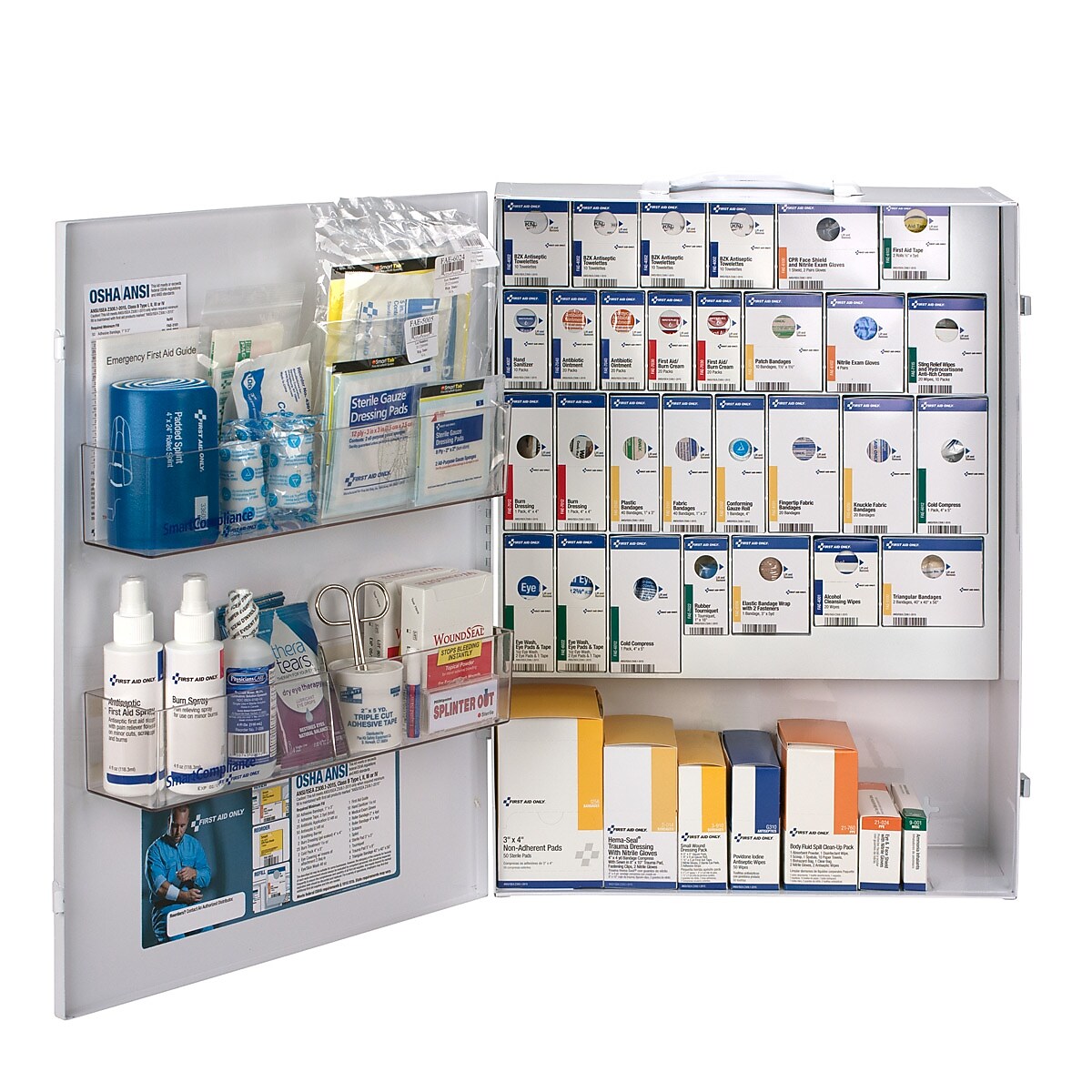 SmartCompliance Metal First Aid Cabinet, ANSI Class B, 150 People, 668 Pieces (90829)