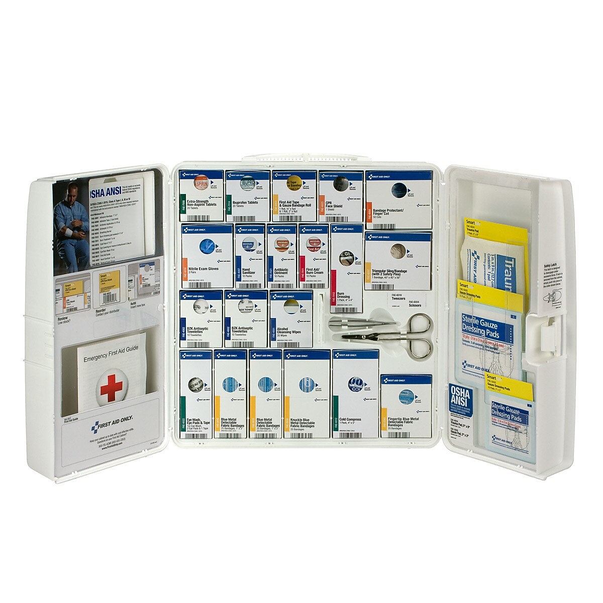 SmartCompliance Food Service Plastic First Aid Cabinet with Medication, ANSI Class A, 50 People, 289 Pieces (90659)