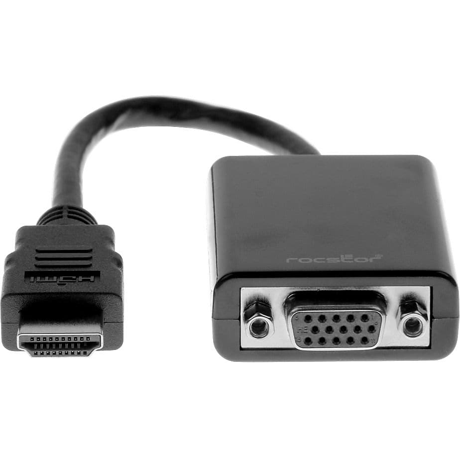 Rocstor HDMI to VGA Adapter Converter M/F, 6"- For Ultrabook, Laptop, Mnitr, Projectors, Dsktp PC, Lptp, 1920x1080 (Y10C120-B1)