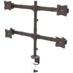 StarTech Desk Mount Quad Monitor Arm, Articulating Adjustable, Up to 27", Gray/Black (ARMQUAD)