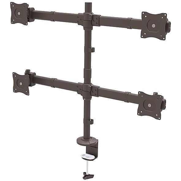 StarTech Desk Mount Quad Monitor Arm, Articulating Adjustable, Up to 27", Gray/Black (ARMQUAD)