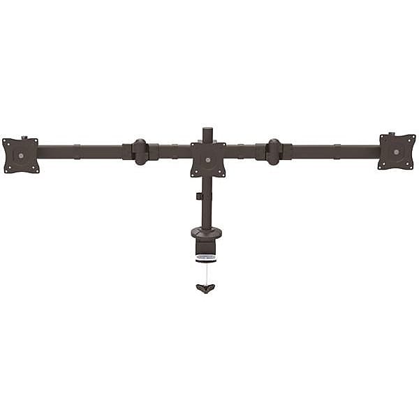 StarTech Desk Mount Triple Monitor Arm, Steel Adjustable Arm, Up to 24", Black (ARMTRIO)