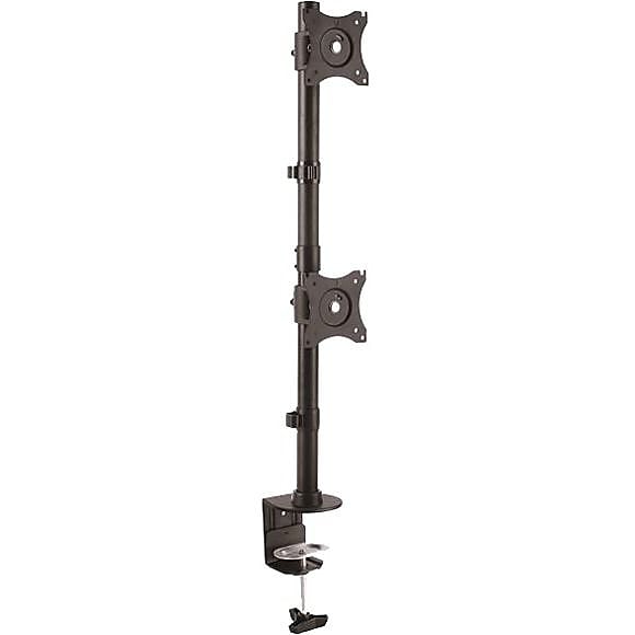 StarTech Desk Mount Dual Monitor, Vertical, Up to 27", Black (ARMDUALV)
