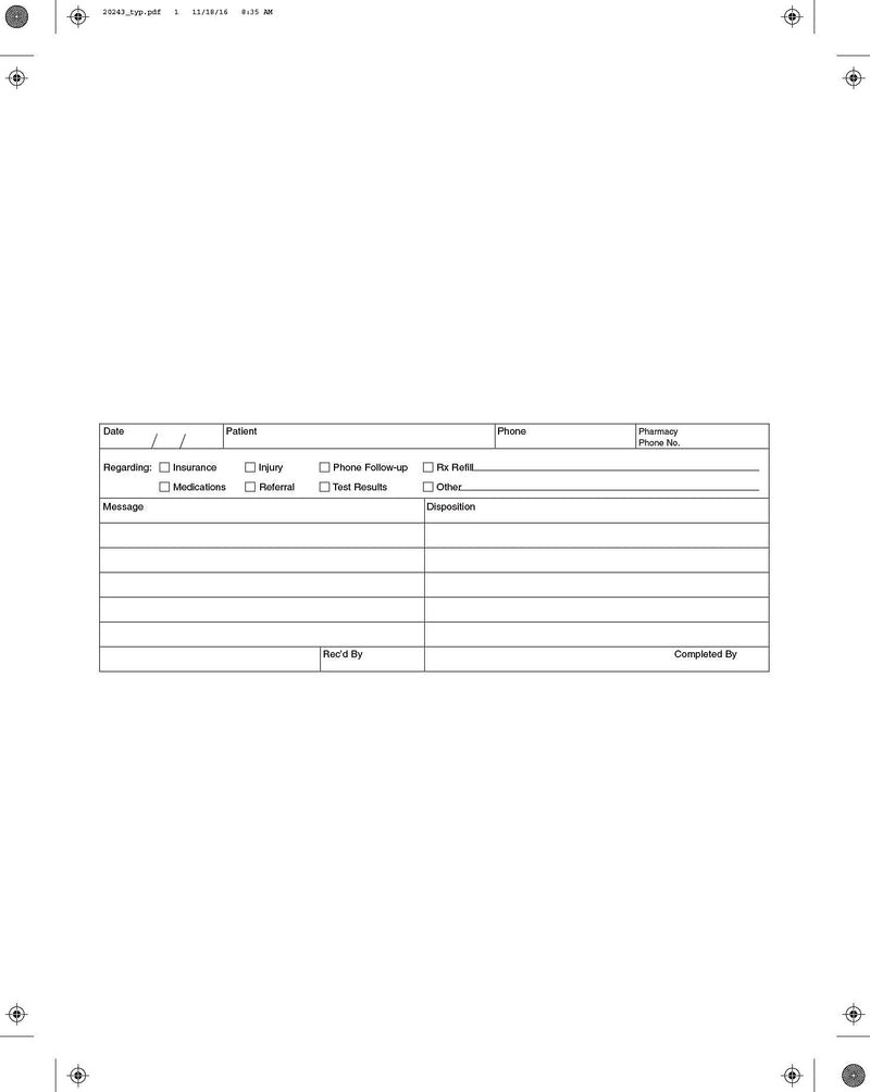 Medical Arts Press® Phone Message Labels, Adhesive Backed