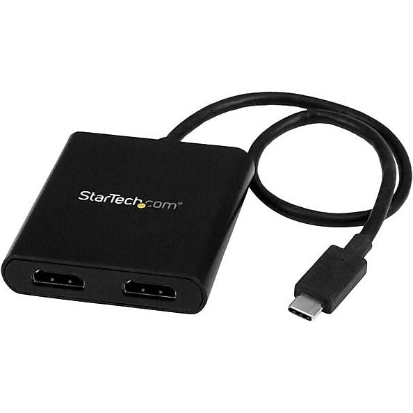 StarTech USB-C to HDMI Dual Monitor Adapter, Male to Female/Female, Black (MSTCDP122HD)