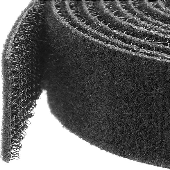 StarTech.com Hook-and-Loop Cable Management Tie, 25 ft. Roll, Black, Cut-to-Size Cable Wrap / Straps