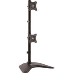 StarTech Vertical Dual Monitor Stand, Steel, Adjustable, Up to 27", Black (ARMBARDUOV)