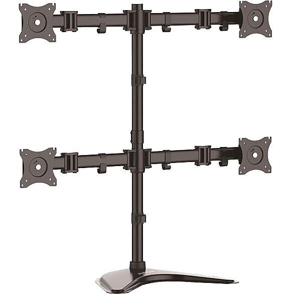 StarTech Quad Monitor Stand, Steel, for VESA Mount Monitors, Adjustable, Up to 27", Black (ARMBARQUAD)