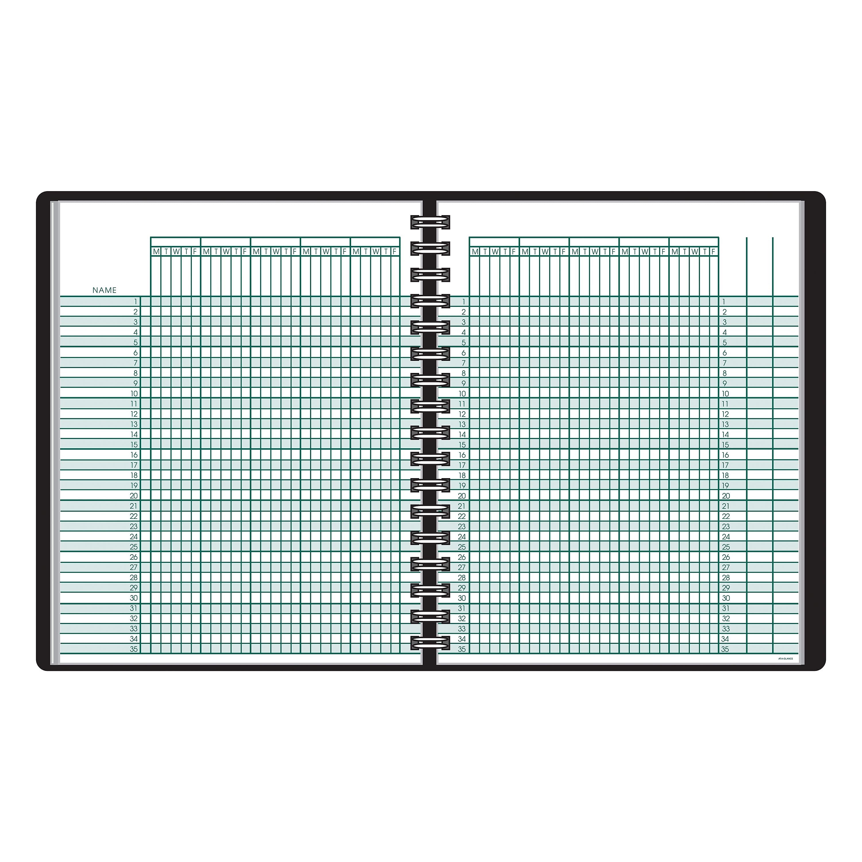 AT-A-GLANCE® Academic Class Record Book , Undated , 8-1/4" x 10-7/8" , Black (80-150-05)